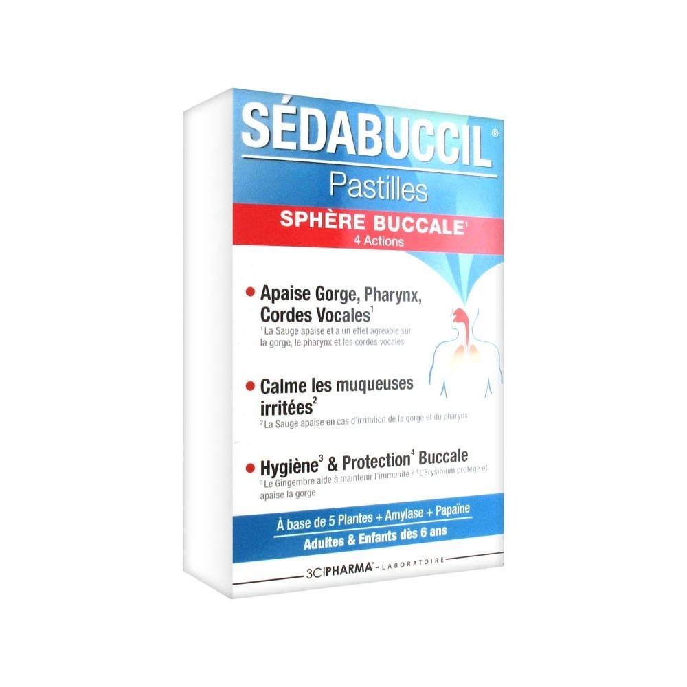 Sedabuccil pastile, za predel žrela, 30 pastil